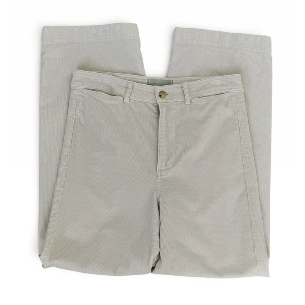 Everlane Women's 6 Straight Leg Corduroy Pants Off-White EUC 28" Minimalist